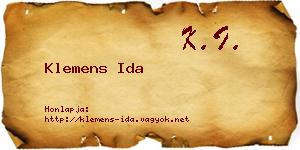 Klemens Ida névjegykártya