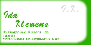 ida klemens business card